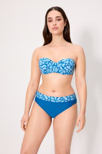 Ysabel Móra Kék virágmintás bandeau bikini C kosár Blue floral