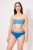 Ysabel Móra Kék virágmintás bandeau bikini C kosár Blue floral
